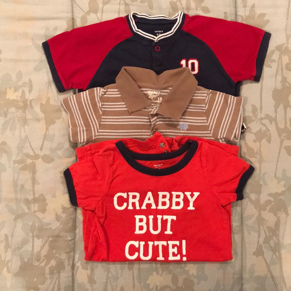 ✖️3️⃣ bundle of baby boy rompers, size 18 months